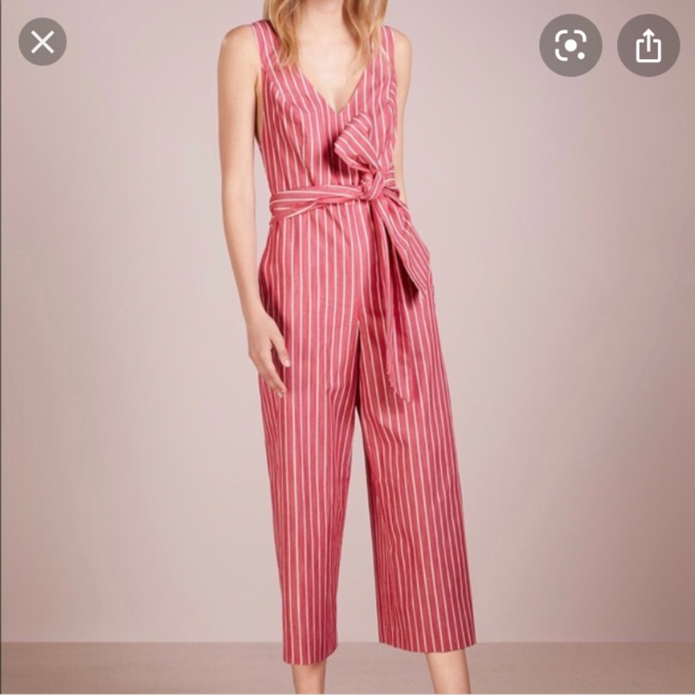 Club Monaco Agrikah Jumpsuit Red & White Stripes 8